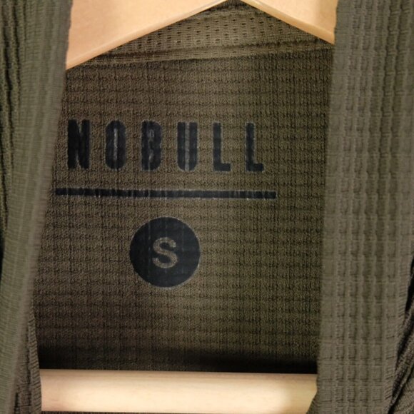 Nobull Shirt Womens Small Olive Green Waffle Knit Compression Long Sleeve Gym - Picture 7 of 9
